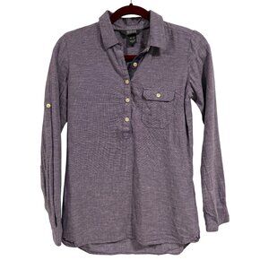 Outdoor Research Women's Coralie Roll‎ Tab Sleeves Hemp Blend Purple Shirt XS